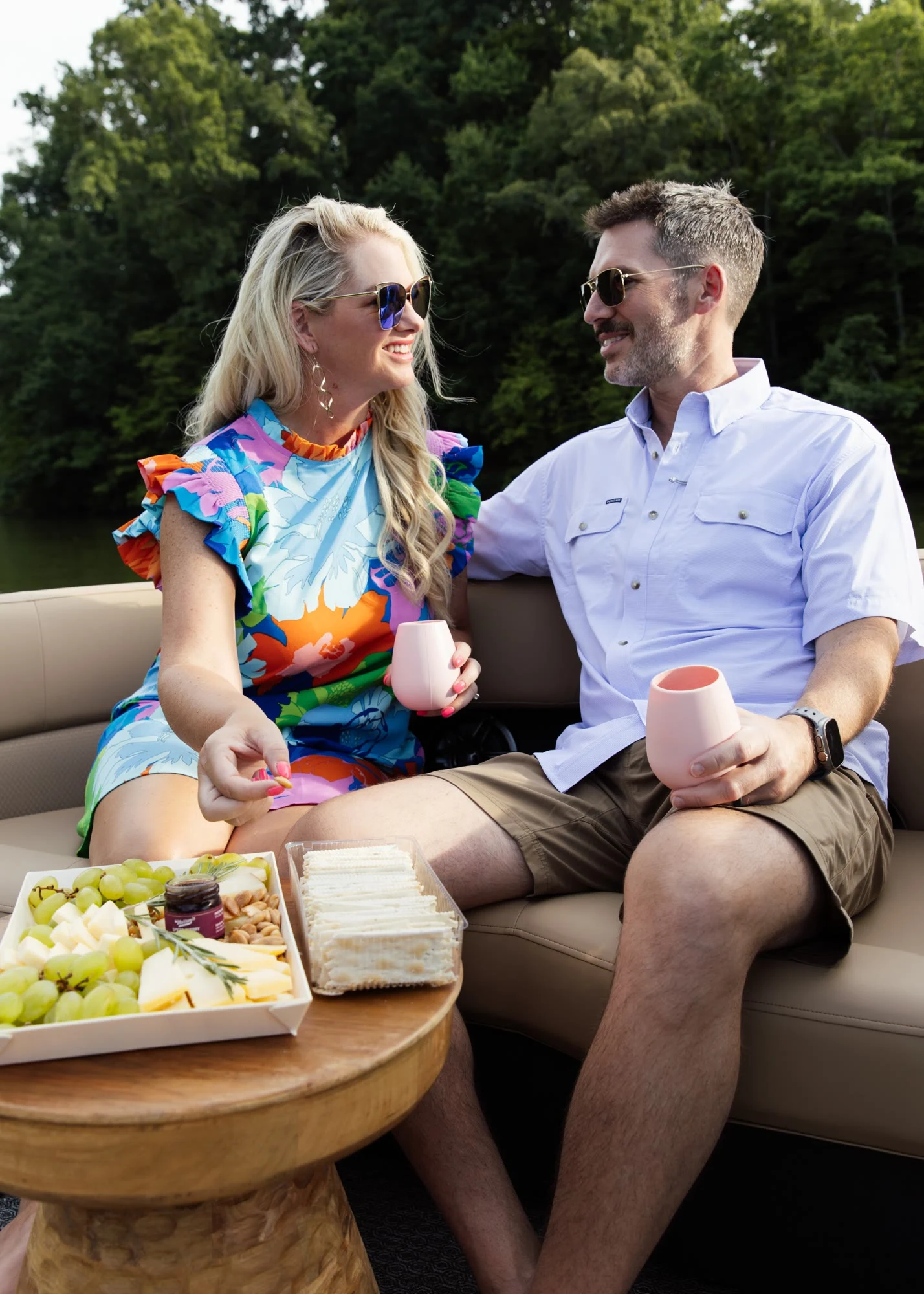 Guests relaxing together in a club lounge.